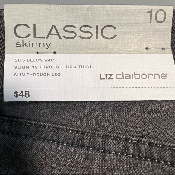 Liz Clairborne Grey Mid Rise Classic Skinny Jeans - Picture 9 of 12